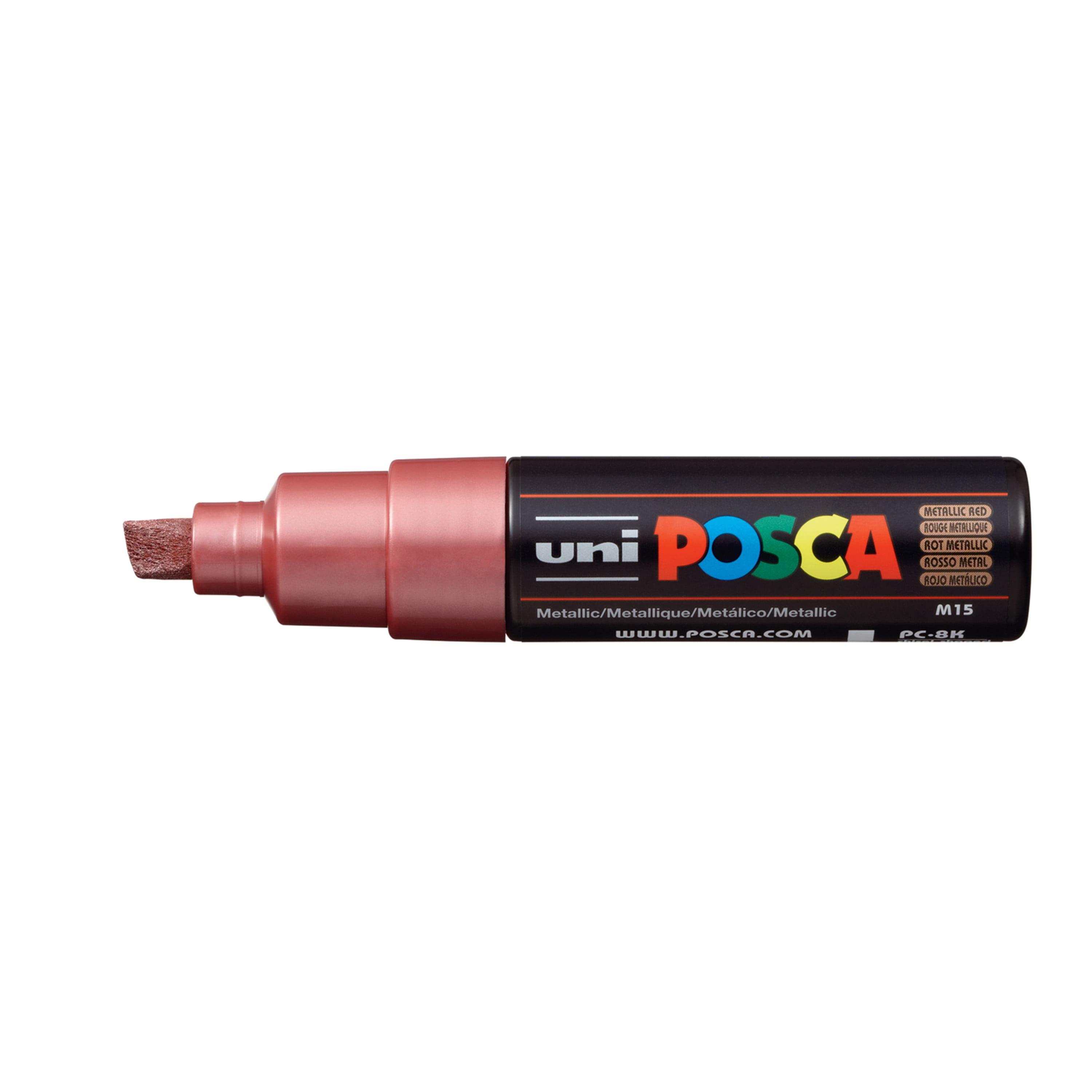 Uni-Ball Posca Pc-8K Bold Point Chisel Shaped Marker Pen (8.0 mm- Silv –