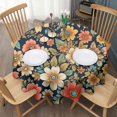 thumbnail image 3 of Pioneer Flower Floral Print Pattern Round Tablecloth 60"x60",Wrinkle Wipeable Table Cloth for Kitchen Dining Room Picnic Patio Party, 3 of 6