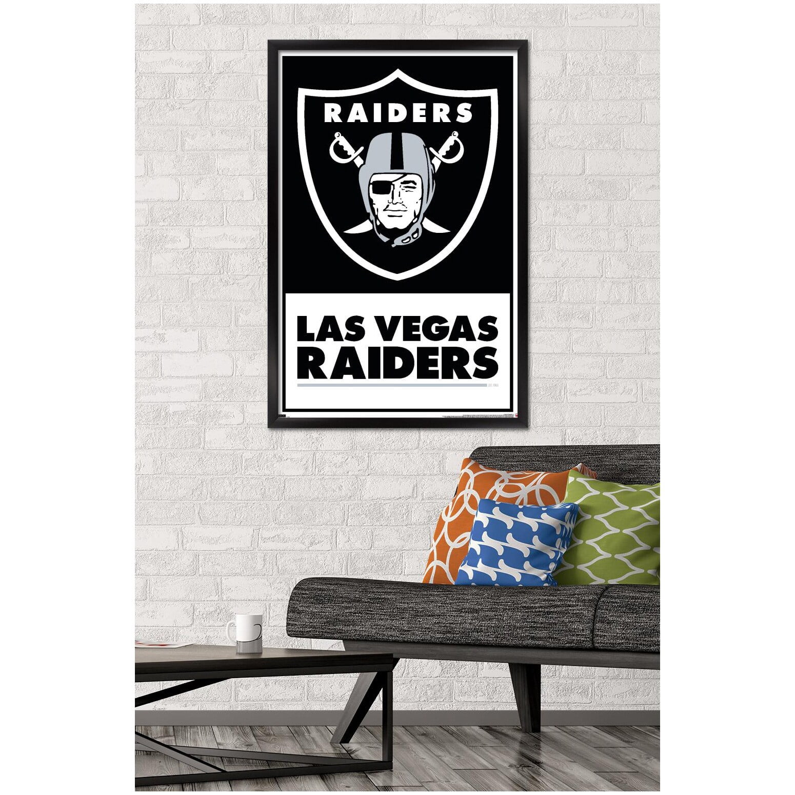 NFL Las Vegas Raiders - Logo 21 Wall Poster, 22.375" x 34", Framed