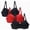 Red, variant on CQONEPT Push Up for Women Comfy Breathable Shaped Bra 3 Pack Lace Underwear,Red