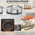 thumbnail image 4 of VEVOR Electric Soup Warmer, Dual 7.4QT Stainless Steel Round Pot, 1200W Commercial Food Warmer, 86~185°F Adjustable Temp, Bain Marie with Anti-Dry Burn and Reset Button, for Restaurant, Buffet, 4 of 10