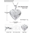 thumbnail image 6 of U7 Silver Flower Grain Pendant Heart Locket Necklace for Women Daughter Mother's Day Valentine Personalized Memorial Gift Custom Love Heart Necklaces, 6 of 9