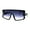 Black Smoke, variant on Womens 80s Flat Top Thick Plastic Shield Sunglasses All Black