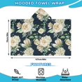 thumbnail image 2 of Pioneer Flower Floral Print Pattern Hooded Bath Towel，50"x30" for Ages 3 To 12 Kids, Quick Dry Lightweight Soft Microfiber Hood Beach Towel Cover Up for Kids, 2 of 7
