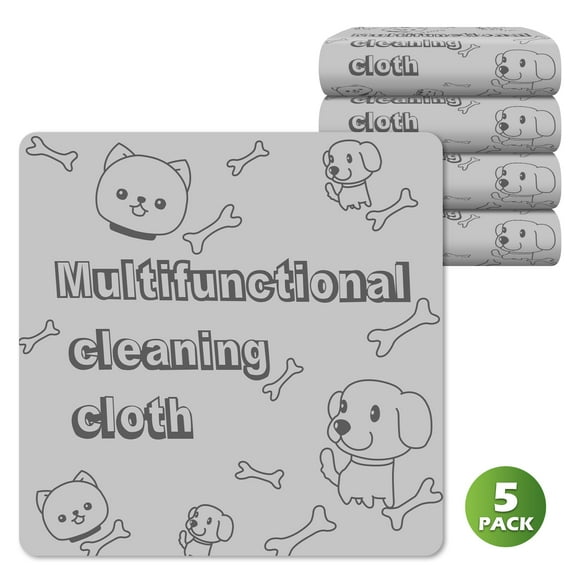 5Pcs Damp Clean Duster Towel, Powerful Wet Sponge Cleaning Rag for Kitchen, Resuable Thick Magic Cleaning Streakless Cloths, Scrub Clean Towels for Window, Glass, Cars, Furniture