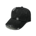 thumbnail image 1 of Gorra de béisbol unisex de mezclilla de algodón lavado desgastado y rasgado, 1 of 1