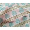 thumbnail image 4 of oneOone Silk Tabby Fabric Leaves & Lotus Block Printed Fabric 1 Yard 42 Inch Wide, 4 of 4