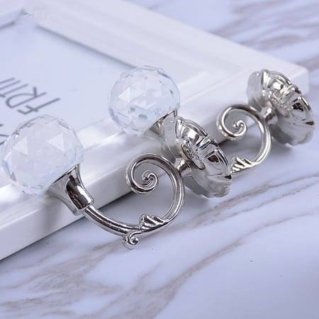 

Willstar 1Paire Crystal Curtain Hooks Crystal Curtain Holdback Hooks Wall Window Drapery Hooks for Home