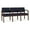 Navy, variant on Lenox Wood Reception Waiting 3-Seat Tandem Seating / Walnut Wood / Black
