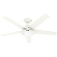 thumbnail image 3 of Hunter - Skyflow Outdoor  Ceiling Fan With Light, Wall Control, 52-inch, Matte White, Modern-style, 3-speed WhisperWind Motor, 52611, 3 of 15