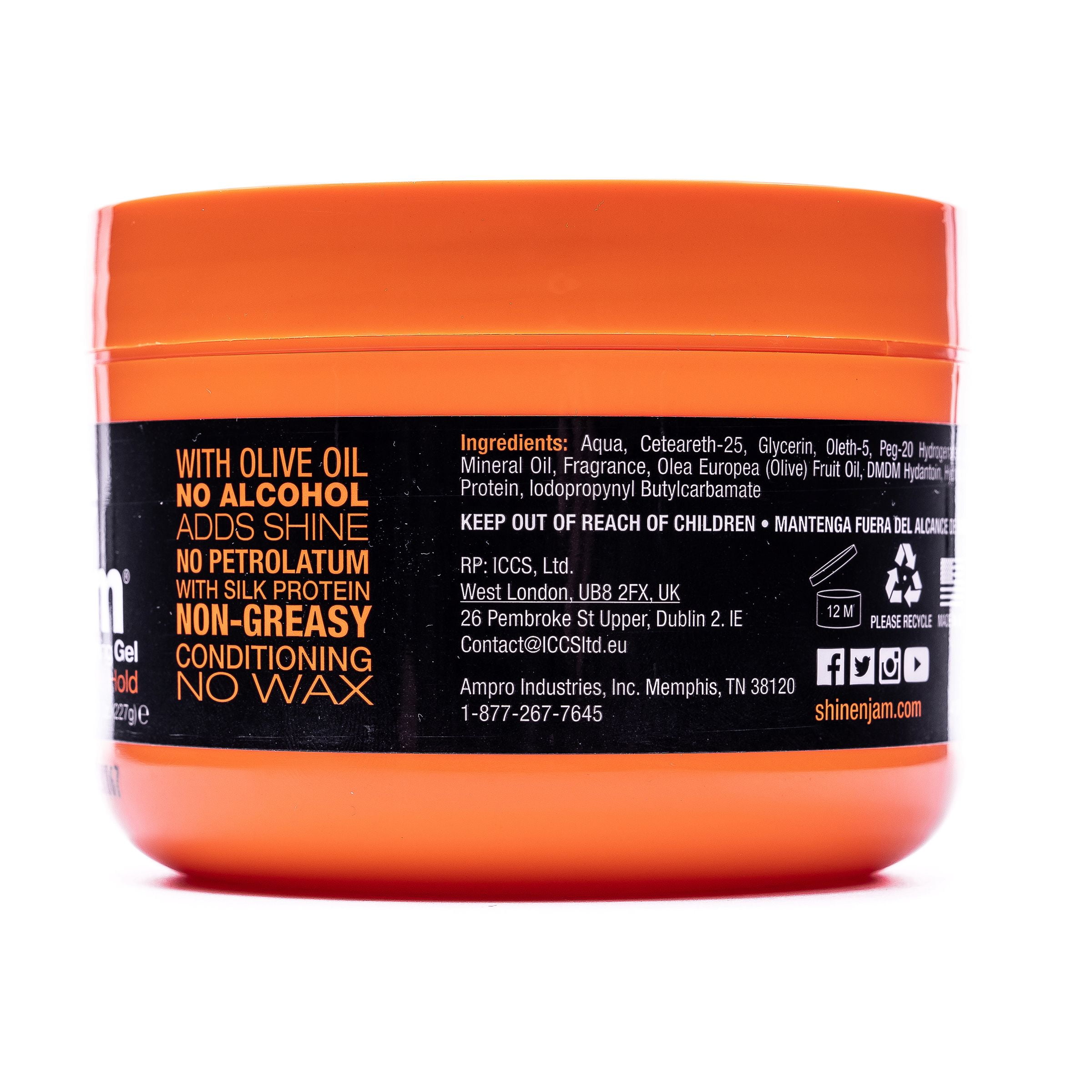 Ampro Shine-n-Jam Supreme Hold, Hair Styling Gel with Olive Oil