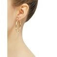thumbnail image 2 of Brilliance Fine Jewelry 10K Yellow Gold 3MM X 45MM Hollow Round Hoop Earrings, 2 of 4