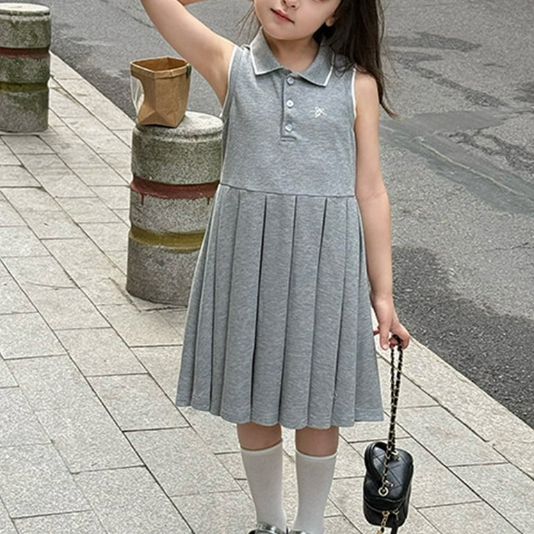 Wuxian Kids Girls Dresses Casual Sleeveless School Uniform Dresses Ruffle Pique Polo Dress With Bow Embroidery Dress Vest Dress For Daily Wear Outfit Dress, Grey, 11-12 Years - Walmart.com Wuxian Kids Girls Dresses Casual Sleeveless School Uniform Dresses Ruffle Pique Polo Dress With Bow Embroidery Dress Vest Dress For Daily Wear Outfit Dress, Grey, 11-12 Years - Walmart.com