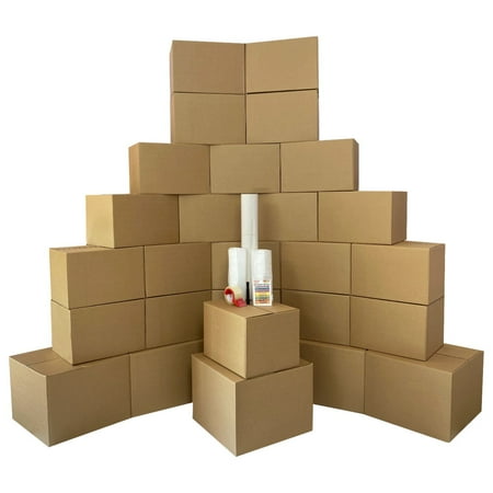 uBoxes Moving Boxes - 2 Room Bigger Smart Moving Kit - 28 Boxes ,Tape, & more