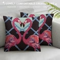 thumbnail image 3 of Orinice Flamingos Pillow Covers Flamingo Pillow Cover Blue Pink Pillowcover Soft Double Side Print Sofa Linen Square Throw Pillowcovers  for Living Room Bedroom Car Decor White, 3 of 5