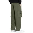 thumbnail image 4 of Men's Outdoor Sports Straight Leg Workwear Trousers, Fashion Solid Color Cargo Pants for Hiking and Construction Work,Army Green,L, 4 of 4