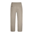 thumbnail image 7 of vdgthytj Mens Athletic Pants Drawstring Elastic Waist Side Striped Texture Running Outdoor Sport Tapered Trousers with Pockets(Large,Khaki), 7 of 7
