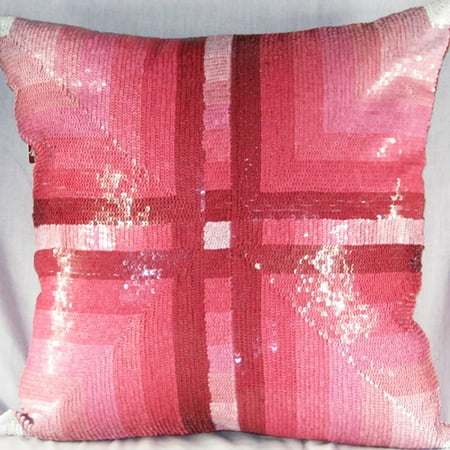 Design Accents LLC Cross Roads Sequin Faux Suede Throw Pillow
