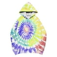 thumbnail image 5 of Amidoa Long Sleeve Hoodie Women Yellow Oversized Fashion Hoodies Tie Dye Drawstring Pocket Clothes Womens Sweatshirts XL, 5 of 5