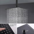 thumbnail image 3 of Regadera Cuadrada 20cm Negra Mate Lluvia C/ Tubo 40cm Rct104, 3 of 5