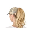 thumbnail image 3 of C.C Ponycap Messy High Bun Ponytail Adjustable Mesh Trucker Baseball Cap Hat, Distressed Patch, Gray, 3 of 3