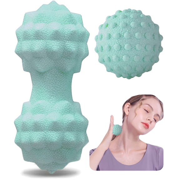 Massage Ball Set, Peanut Massage Ball Double Lacrosse Massage Roller Balls, Acupoint Myofascial Release Muscle Knot Ball, Deep Tissue Trigger Point Therapy Massage Tool for Back Neck Shoulder (Pink)