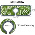 thumbnail image 6 of 2 Pcs SKYSONIC Faucet Absorbent Mat Summer Exotic Leaves Washable Counter Drying Pads Behind Faucet for Kitchen Bathroom, 6 of 7
