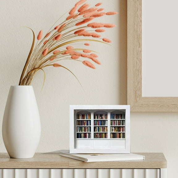 Anxiety Bookshelf Mini Books – Compact Decorative Shelf with 200 Mini Books for Home, Living Room & Anxiety Relief