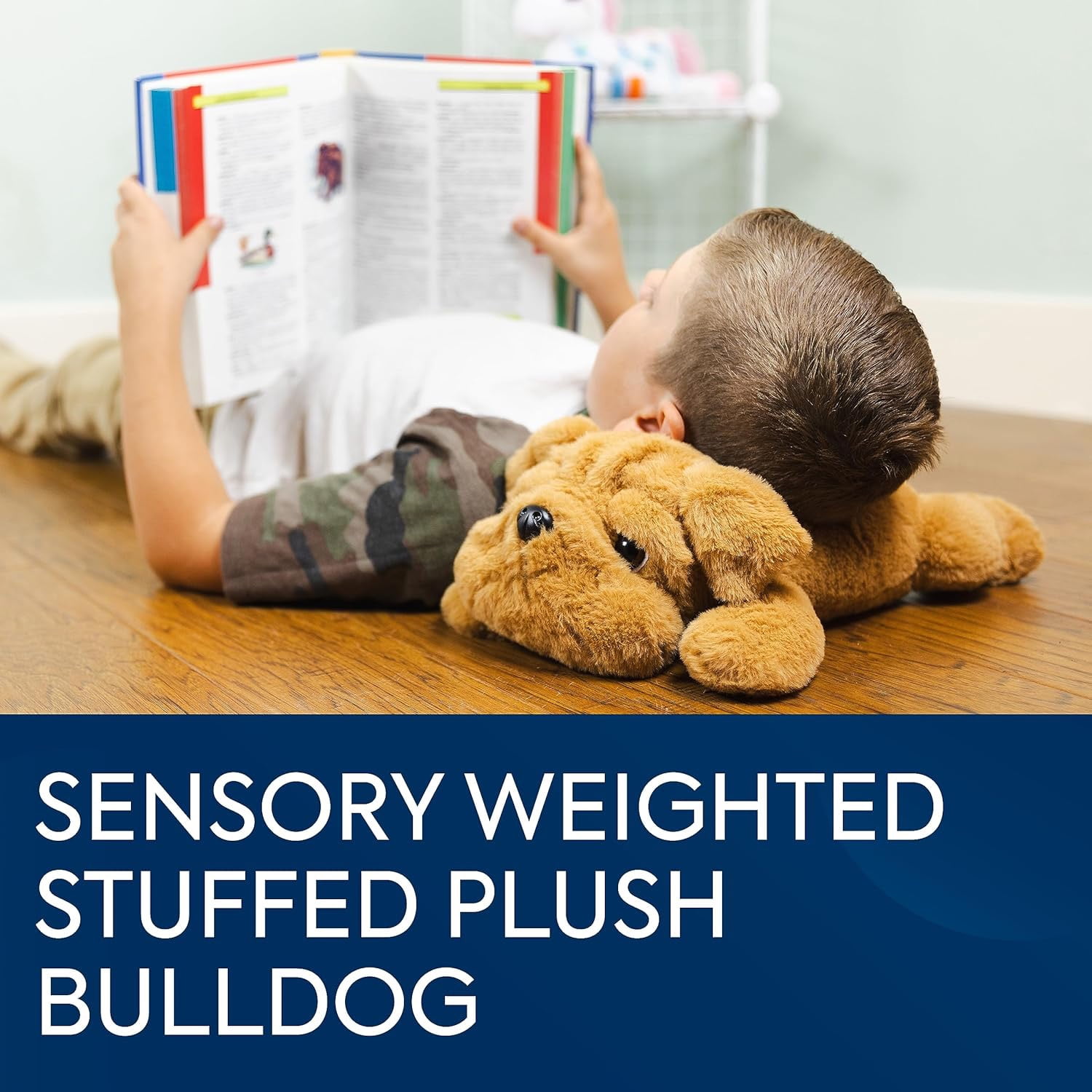Bouncyband Happy Hugs Sensory Weighted Plush Bulldog