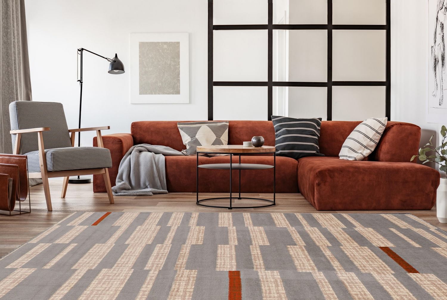 Capri Leslie Light Grey & Bone 6' 5" x 9' 3" Area Rug