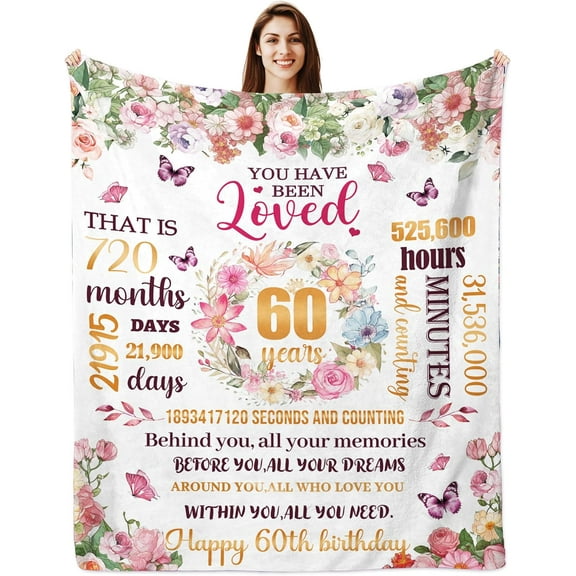 50th Birthday Gifts for Women, Gift Ideas for Women Turning 50, 50 Year Old Blanket 50" X 60", 50th Birthday Gift for Wife, Sister, 50th Birthday Gift Ideas, 50th Birthday Blanket