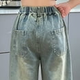 thumbnail image 4 of Xudanell Girls Denim Pants Ripped Girls Baggy Pants Cute Print Plus Size Jeans Baggy Jeans for Kids, 4 of 8