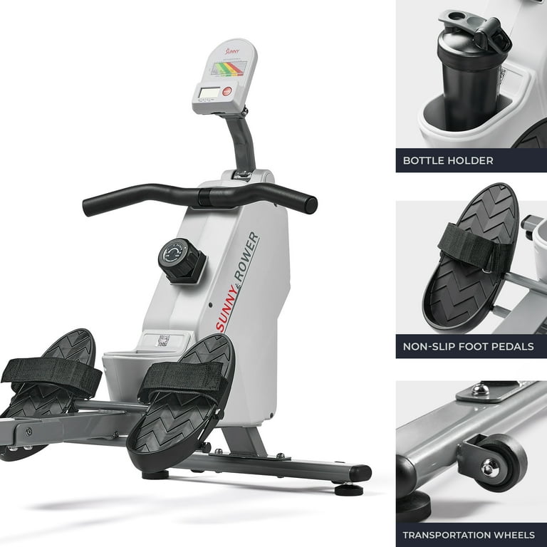 Sunny Health Fitness Compact Foldable Magnetic Rowing Machine w Smart Bluetooth FREE SunnyFit App SF RW521020
