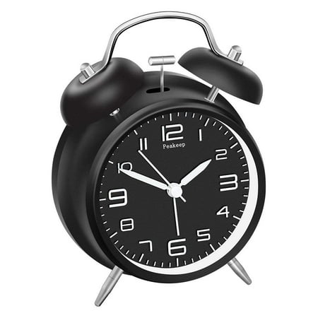 Black Twin Bell Alarm Clock 4