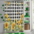 thumbnail image 4 of Shower Curtain, Summer Farmhouses Sunflowers Waterproof Shower Curtain Set with Hooks for Bathroom Showers,Stalls and Bathtubs,60x72In Black White Check, 4 of 9