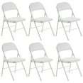 thumbnail image 4 of Ktaxon 12 Pack Folding Chairs Wedding Party Chair Foldable Dining Chairs with Metal Frame and Soft Cushion White, 4 of 11