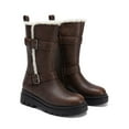 thumbnail image 3 of DREAM PAIRS Women's Flat Low Heel Mid-Calf Boots Round Toe Side Zip for Casual, Everyday, 3 of 6