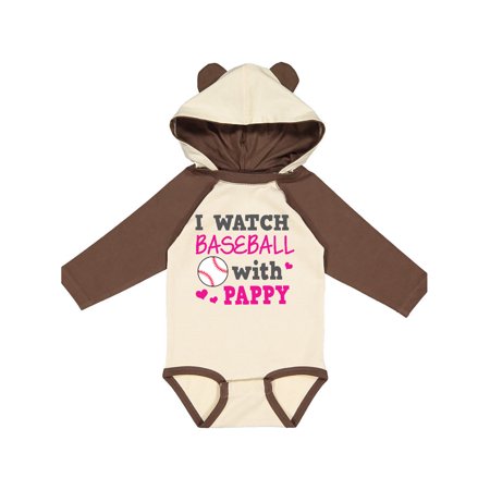

Inktastic I Watch Baseball with My Pappy Gift Baby Girl Long Sleeve Bodysuit