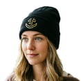 thumbnail image 3 of SYMOID Black Hall-oween Pumpkin Face Embroidered Cuffed Knit Beanie, Acrylic Winter Skull Cap for Men Women Hats,Size Free Size, 3 of 6