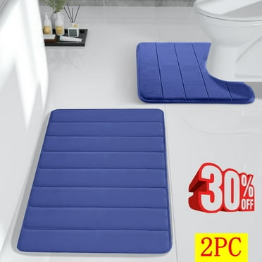 Fmxomd Bathroom Rugs Sets 2 Piece, Soft Absorbent Bath Mats Set, Machine Washable Bath Rug Set for Bathroom, 15.7x20 15.7x23.6Inches, Blue