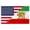 White, variant on US and Old Iran Friendship Flag , USA and Former Iran Historic Flags with Sun Lion, Persia Iranian Banner UV Resistant , Double Stitched, Brass Grommets and Strong Header