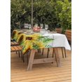 thumbnail image 3 of Outdoor Tablecloth with Umbrella Hole for Patio/Picnic/Party/Camping, Summer Sunflowers Waterproof Table Cloth Rectangle Table Cover Washable, Botanical Blooms Florals Wooden Grain (60"x 102"), 3 of 8