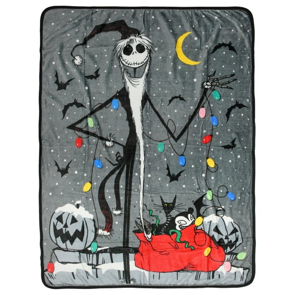 Nightmare Before Christmas Sandy Claus Jack Skellington Blanket 46"x60" Cozy Soft Fleece Throw Blanket for Bed Couch