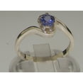 thumbnail image 3 of LBG British Made 10k White Gold Natural Tanzanite Womens Engagement Ring - 33 size options - Size 10.5, 3 of 5