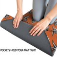 thumbnail image 3 of Orange Dinosaurs Skeletons Pattern Hot Yoga Mat Towel Non Slip for Hot Yoga - Quick-Drying Yoga Mat Cover with 4 Corner Pockets with Travel Bag - Hot Yoga Towel Non Slip 70"x26", 3 of 6