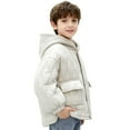 thumbnail image 5 of NAISIBABY Boys Winter Quilted Coat, Thicken Warm Fashion Hooded Button Up Kids Padded Jacket with Pockets Beige 7T, 5 of 5