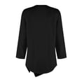 thumbnail image 4 of Button Detail Curvy Hem T-shirt, 3/4 Sleeve Round Neck Casual Top, Women's Clothing, 4 of 5