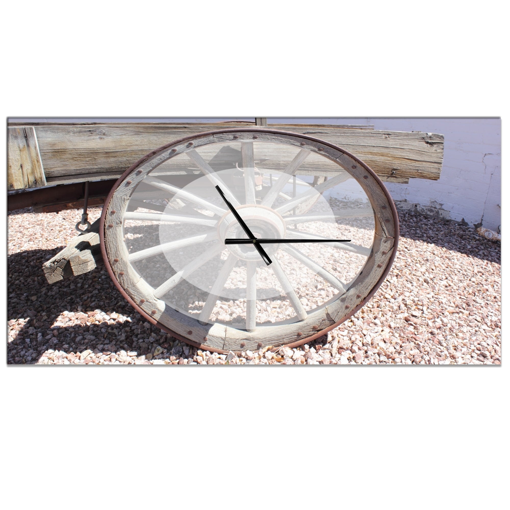 Designart 'Spanish Cottage Carriage Wheel' Farmhouse wall clock