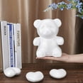 thumbnail image 4 of 7PCS White Foam Teddy Bear Heart Mould styrofoam Shape Modelling 3D Heart Polystyrene Handmade DIY Desktop Art Craft for Flower Arranging Gift Wedding Party Decoration 6.5" x7.5", 4 of 5