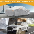 thumbnail image 2 of Unique Bargains 1 Pc Universal Car Cover Waterproof All Weather Automotive Outdoor Anti-UV Sun Rain Protection Full Exterior Cover Aluminum Film Cotton Silver Tone for Truck Length 221" to 228", 2 of 5